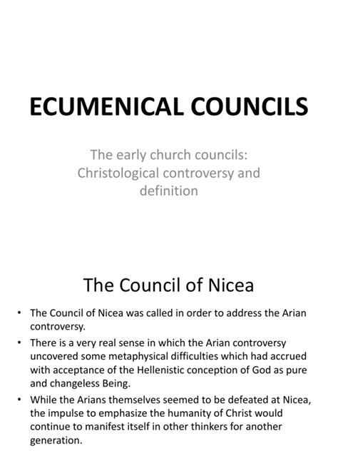 Ecumenical Councils: The Early Church Councils: Christological Controversy and | PDF | Arianism ...