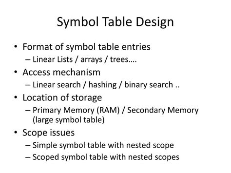 PPT - Symbol Table PowerPoint Presentation, free download - ID:1156853