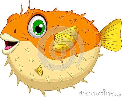 Cute Blowfish Or Diodon Holocanthus Cartoon Stock Illustration - Image: 51688843