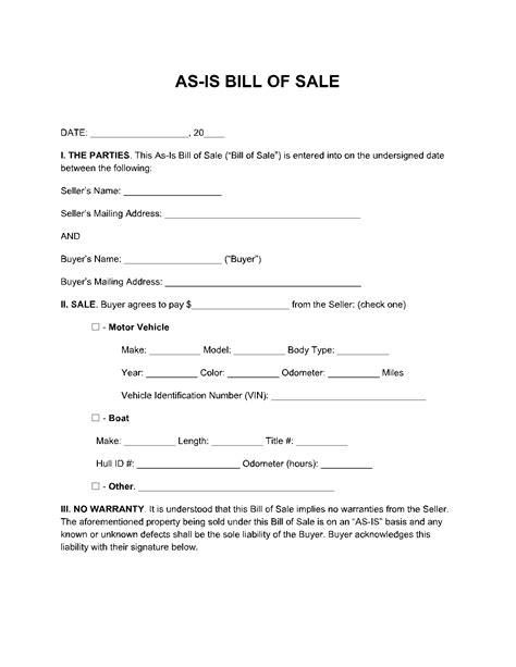 Bill of sale template michigan - liotwisted