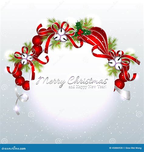 Red Silver Christmas Ornament Background Stock Vector - Illustration of light, greeting: 45886928