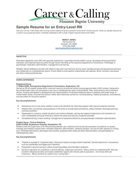 Entry Level Rn Resume | Templates at allbusinesstemplates.com