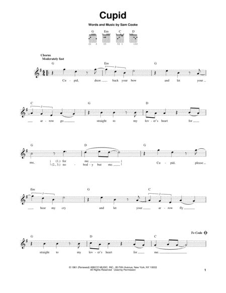 Download Cupid Sheet Music By Sam Cooke - Sheet Music Plus