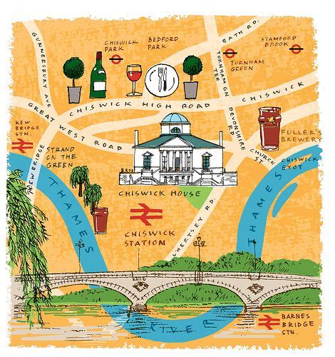 Chiswick map | Illustrated map, Pictorial maps, Map illustration