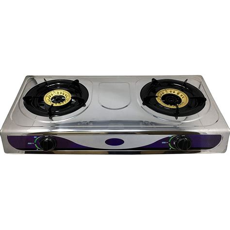 1 Heavy Duty Double Burner Propane Gas Stove Outdoor Cooking Butane Gas Stove Full Stainless ...