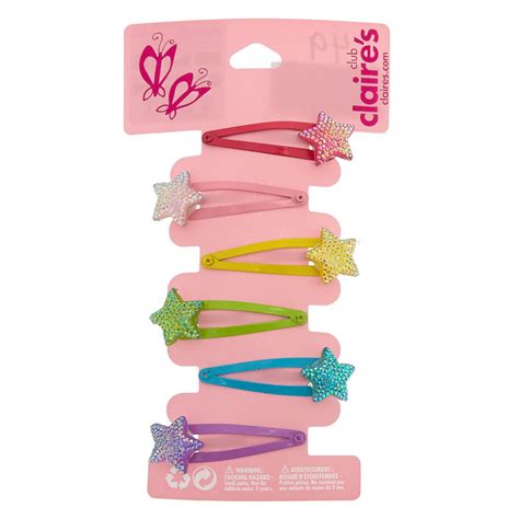 6 Pack Star Snap Hair Clips | Claire's US