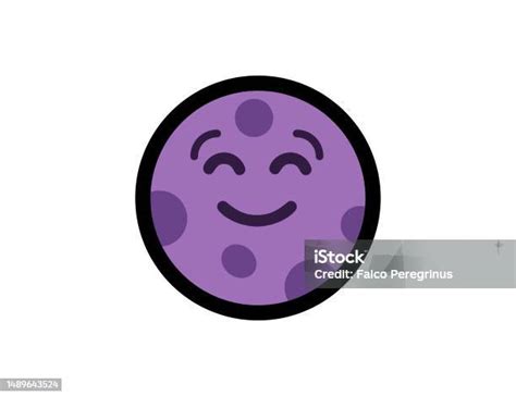 Full Moon Face Vector Icon On White Background Moon Face Emoji ...