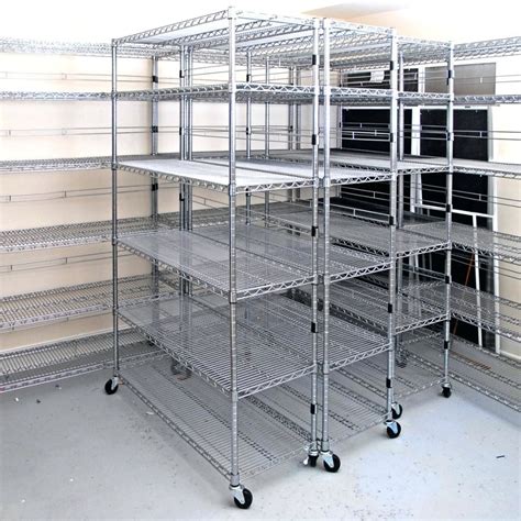 6 Tier 72" Long Healthcare Storage Industrial Wire Shelving Adjustable Chrome Plated