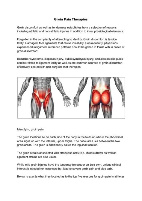 Groin pain therapies