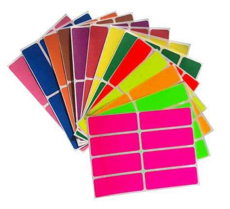 Colored Label sticker rectangle in 13 colors 1 x 3 inch writable labels - 104 Pack by Royal ...