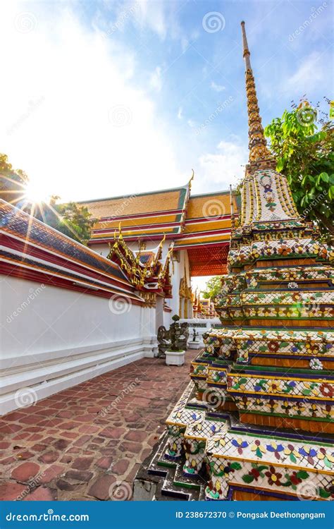 Thai Architecture in Wat Pho Public Temple in Bangkok Stock Photo ...