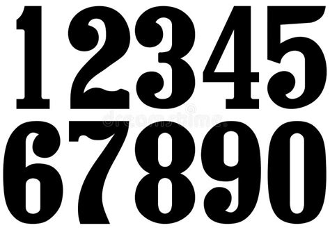 Black Numbers on White Background Stock Illustration - Illustration of ...