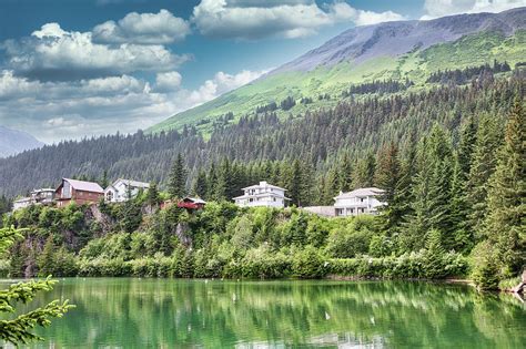 Anchorage Alaska Homes on River Photograph by Chuck Kuhn - Fine Art America