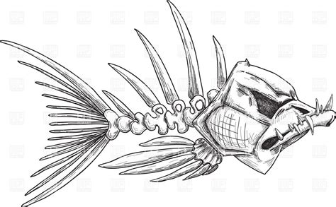 Fish Skeleton Coloring Pages