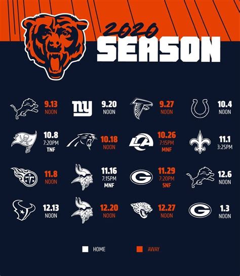 Printable Chicago Bears Schedule 2023 24