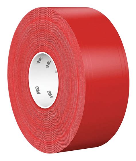 3M Floor Marking Tape, Pattern Solid, Red, Width 3 in, Roll Length 108 ft - 488C96|971 - Grainger