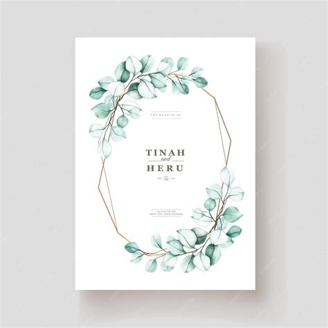 Free Vector | Elegant watercolor eucalyptus invitation card