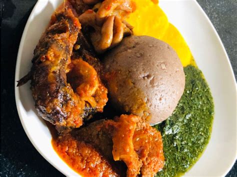 Amala+ Ewedu+ Gbegiri+ Assorted Meat Stew – Thunder Bay African Restaurant