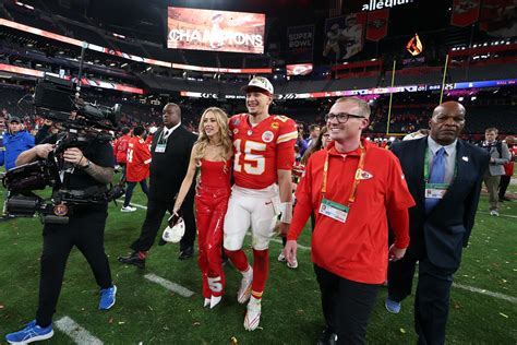 Brittany Mahomes Traded Her Red Latex Jumpsuitfor a Cutout Mini Dress at the Super Bowl After ...