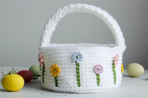 Flower Easter Basket Free Crochet Pattern - Nana's Crafty Home