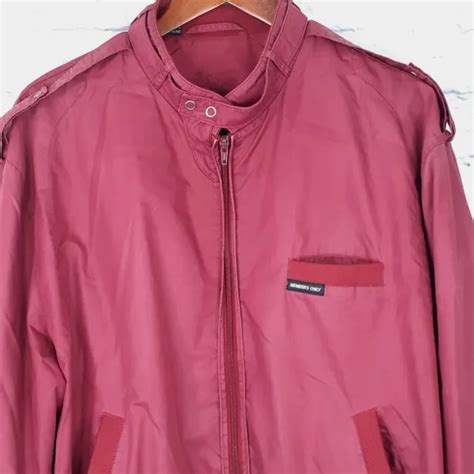 VINTAGE MEMBERS ONLY Bomber Jacket Cafe Racer Mens Burgundy Red $39.99 - PicClick