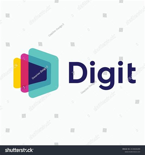 Digit Logo Design Four Colour Combination Stock Vector (Royalty Free ...