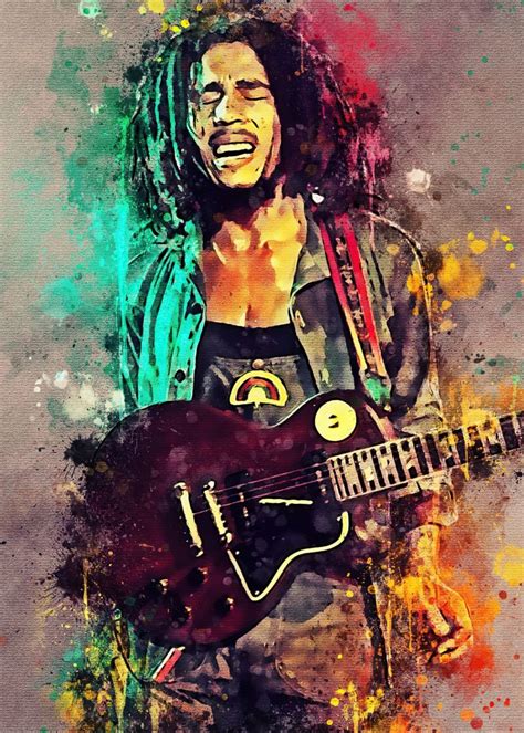 Bob Marley Poster Illustration Collage Art Artist Home | Etsy