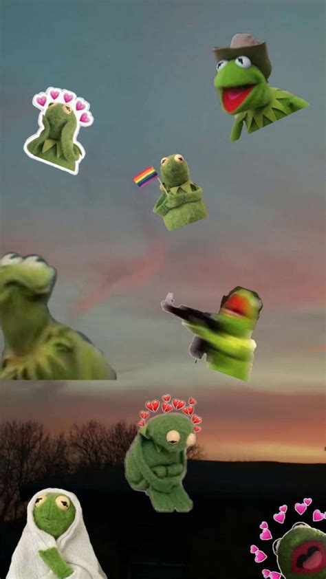 Download Funny Kermit The Frog Stickers Picture | Wallpapers.com