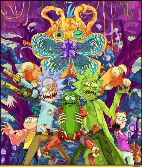 Download Alien-Themed Rick And Morty Trippy Background Wallpaper | Wallpapers.com