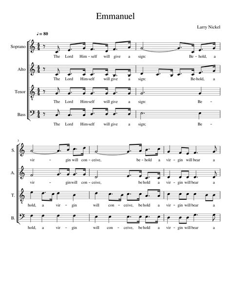 Emmanuel Sheet music for Voice | Download free in PDF or MIDI | Musescore.com