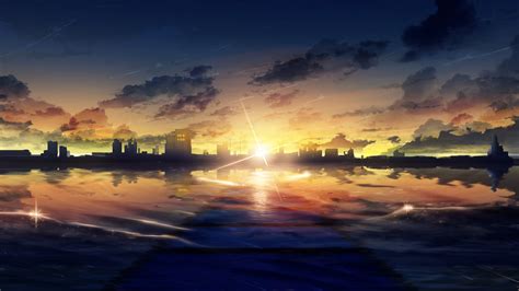 Sunrise, Anime, City, Scenery, Landscape, 4K, #139 Wallpaper PC Desktop