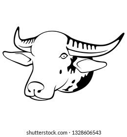 Line Art Buffalo By Nober Nom Stock Vector (Royalty Free) 1328606543 ...