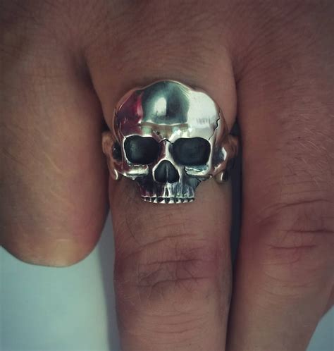 Skull Ring Silver Ring Rings for Men Skull Ring Biker - Etsy