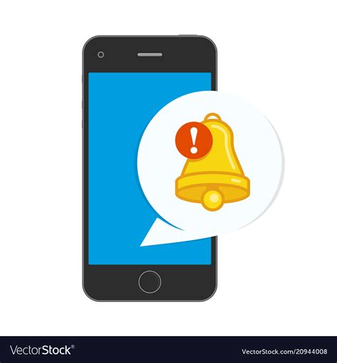 Notifications icon on phone Royalty Free Vector Image