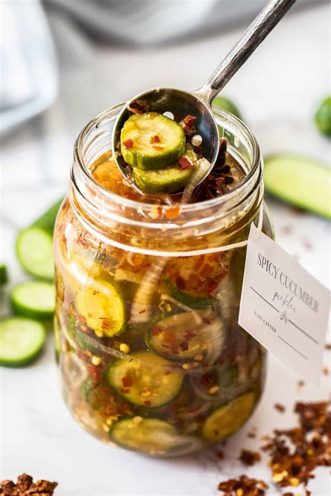 Spicy Cucumber Pickles - It's Not Complicated Recipes