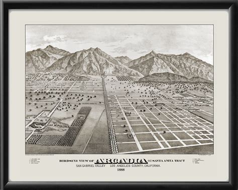 Arcadia CA 1888 | Vintage City Maps