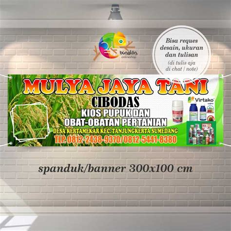 Spanduk Banner 300x100 Cm Spanduk Toko Pertanian, Obat Tani, Pupuk ...