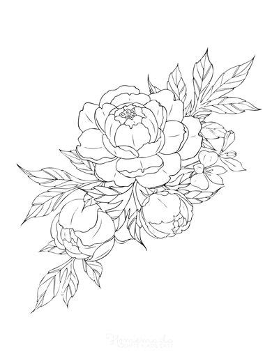 Realistic Flower Coloring Pages