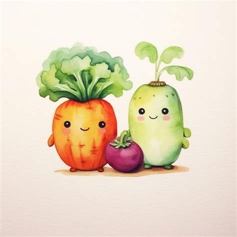 Premium Photo | A watercolor painting of a carrot and a carrot