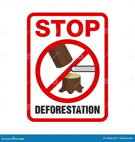 Stop Deforestation Poster or Banner Stock Vector - Illustration of attention, information: 188982428