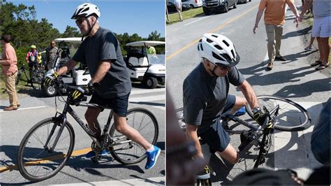 WATCH: Joe Biden falls off bike while riding near beach home in Delaware