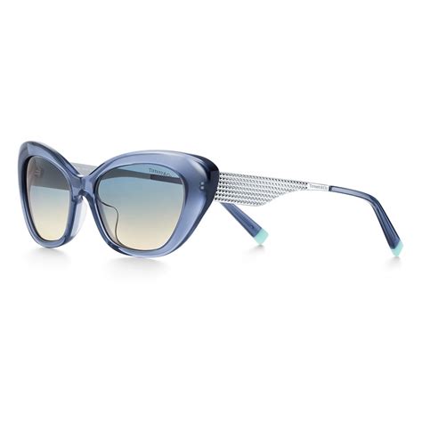 Tiffany & Co. - Cat Eye Sunglasses - Dark Blue Silver - Tiffany Diamond Point Collection ...