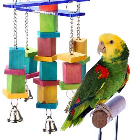 BEST Wood Parrot Toy For Parrots Wooden Bird Toys For Kids Birds Swing ...