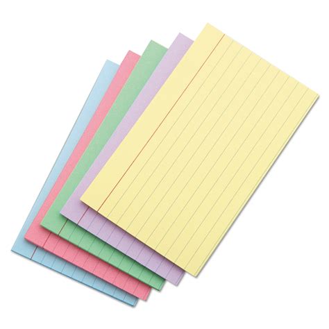 Universal Index Cards, 5 x 8, Blue/Salmon/Green/Cherry/Canary, 100/Pack -UNV47256 - Walmart.com ...