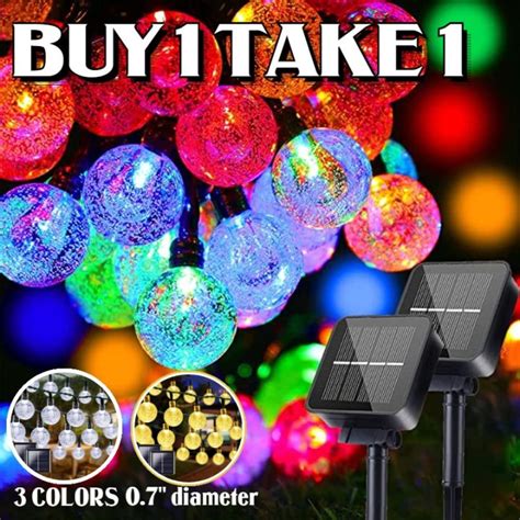 100 LED 39FT Crystal Globe Solar String Lights Outdoor, Super Bright Solar Outdoor Lights with 8 ...