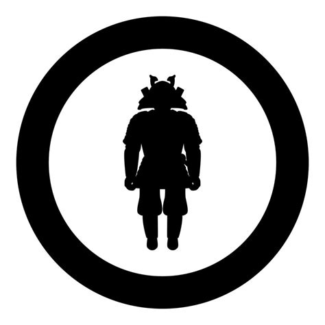 Samurai japanese war's hero silhouette warrior icon in circle round black color vector ...