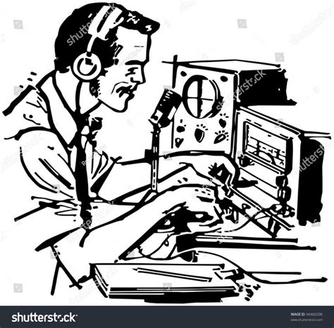 Ham Radio Operator - Retro Clipart Illustration #Ad , #Affiliate, #Operator#Radio#Ham# ...