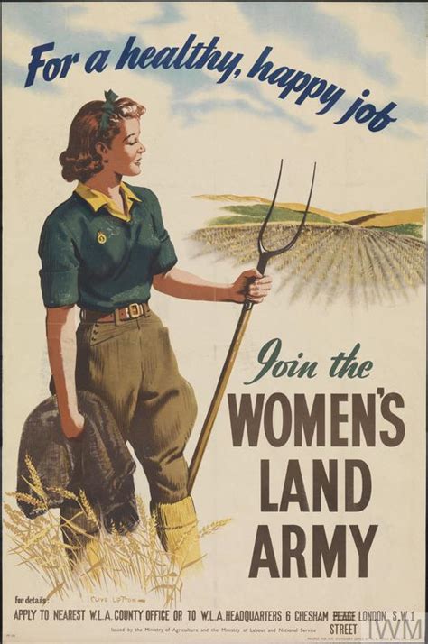 FOR A HEALTHY, HAPPY JOB - JOIN THE WOMEN'S LAND ARMY | Imperial War ...