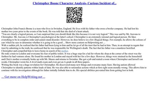 Christopher Boone Character Analysis- Curious Incident Of... | PPT