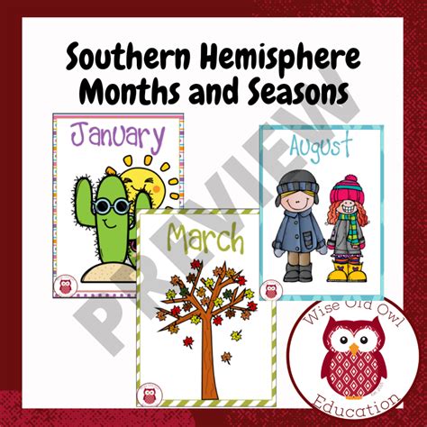 Southern Hemispheres Months and Seasons • Teacha!